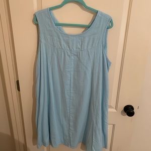 Linen Aqua swing dress